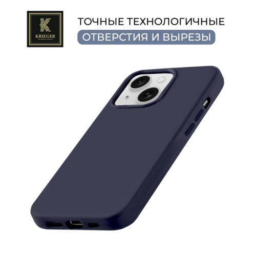 Силиконовый чехол для Apple iPhone 15 Plus Krieger Magnetic с MagSafe Темно-синий