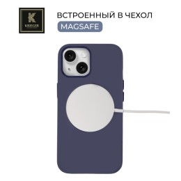 Силиконовый чехол для Apple iPhone 15 Plus Krieger Magnetic с MagSafe Темно-синий