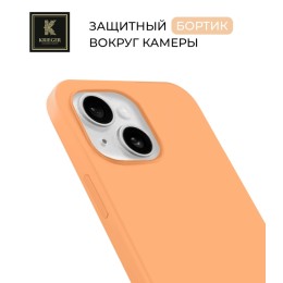 Силиконовый чехол для Apple iPhone 15 Plus Krieger Magnetic с MagSafe Оранжевый