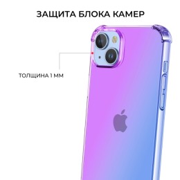 Силиконовый чехол для Apple iPhone 15 Plus Krieger Mix 1.5мм противоударный Фиолетово синий