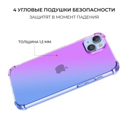 Силиконовый чехол для Apple iPhone 15 Plus Krieger Mix 1.5мм противоударный Фиолетово синий