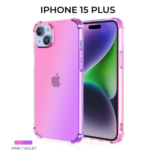 Силиконовый чехол для Apple iPhone 15 Plus Krieger Mix 1.5мм противоударный Розово фиолетовый