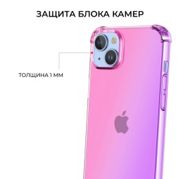 Силиконовый чехол для Apple iPhone 15 Plus Krieger Mix 1.5мм противоударный Розово фиолетовый