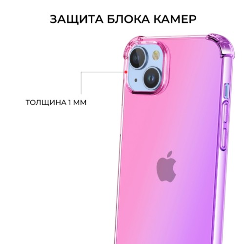 Силиконовый чехол для Apple iPhone 15 Plus Krieger Mix 1.5мм противоударный Розово фиолетовый