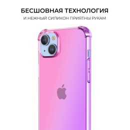 Силиконовый чехол для Apple iPhone 15 Plus Krieger Mix 1.5мм противоударный Розово фиолетовый