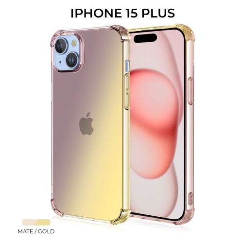 Силиконовый чехол для Apple iPhone 15 Plus Krieger Mix 1.5мм противоударный Матово-золотой