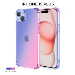 Силиконовый чехол для Apple iPhone 15 Plus Krieger Mix 1.5мм противоударный Сине-розовый