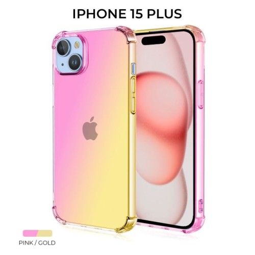 Силиконовый чехол для Apple iPhone 15 Plus Krieger Mix 1.5мм противоударный Розово-золотой