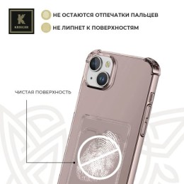 Силиконовый чехол для Apple iPhone 15 Plus Krieger с кардхолдером Серый