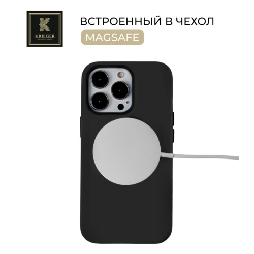 Силиконовый чехол для Apple iPhone 15 Pro Krieger Magnetic с MagSafe Черный