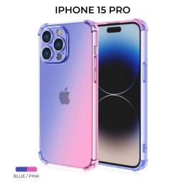 Силиконовый чехол для Apple iPhone 15 Pro Krieger Mix 1.5мм противоударный Сине-розовый