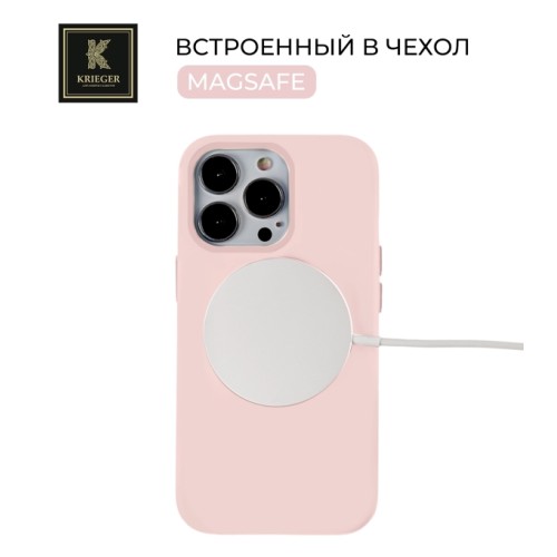 Силиконовый чехол для Apple iPhone 15 Pro Max Krieger Magnetic с MagSafe Розовый