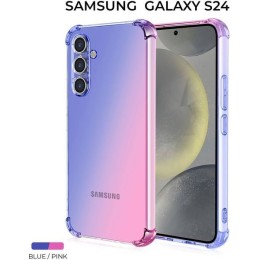 Силиконовый чехол для Galaxy S24 Krieger Mix 1.5мм противоударный Сине-розовый