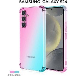 Силиконовый чехол для Galaxy S24 Krieger Mix 1.5мм противоударный Розово-зеленый