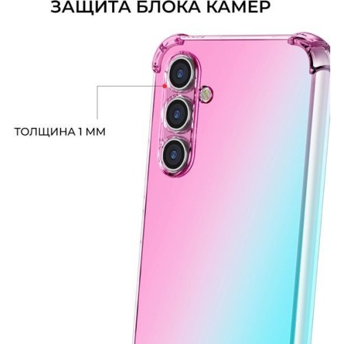 Силиконовый чехол для Galaxy S24 Krieger Mix 1.5мм противоударный Розово-зеленый