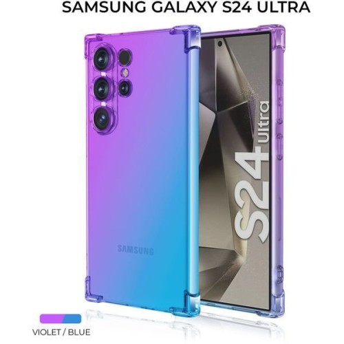 Силиконовый чехол для Galaxy S24 Ultra Krieger Mix 1.5мм противоударный Фиолетово-синий