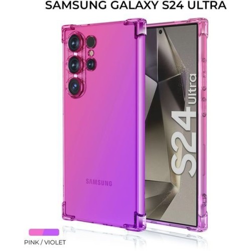 Силиконовый чехол для Galaxy S24 Ultra Krieger Mix 1.5мм противоударный Розово-фиолетовый