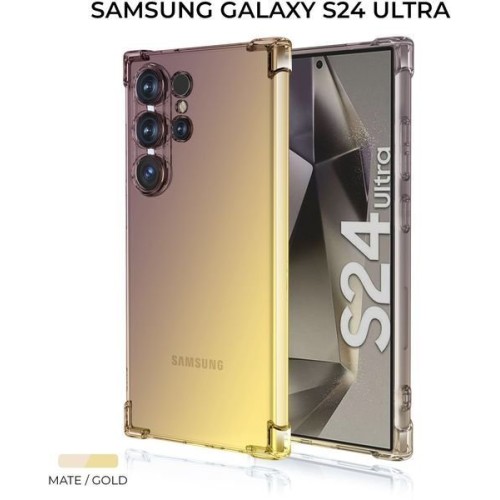 Силиконовый чехол для Galaxy S24 Ultra Krieger Mix 1.5мм противоударный Матово-золотой