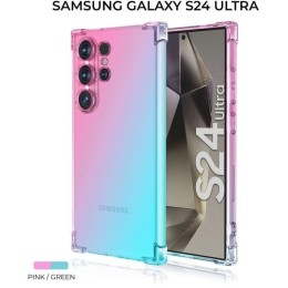 Силиконовый чехол для Galaxy S24 Ultra Krieger Mix 1.5мм противоударный Розово-зеленый