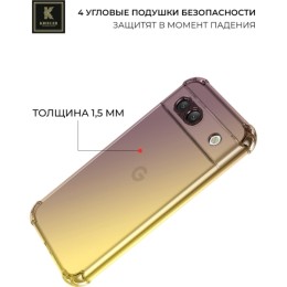 Силиконовый чехол для Google Pixel 8a Krieger Mix 1.5мм противоударный Матово-золотой
