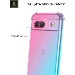 Силиконовый чехол для Google Pixel 8a Krieger Mix 1.5мм противоударный Розово-зеленый