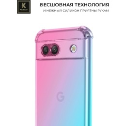 Силиконовый чехол для Google Pixel 8a Krieger Mix 1.5мм противоударный Розово-зеленый