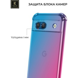 Силиконовый чехол для Google Pixel 8a Krieger Mix 1.5мм противоударный Сине-розовый