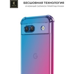 Силиконовый чехол для Google Pixel 8a Krieger Mix 1.5мм противоударный Сине-розовый