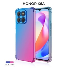 Силиконовый чехол для Honor X6A Krieger Mix 1.5мм противоударный Сине-розовый
