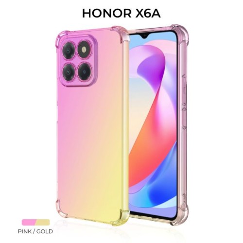Силиконовый чехол для Honor X6A Krieger Mix 1.5мм противоударный Розово-золотой