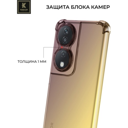 Силиконовый чехол для Honor X7b Krieger Mix 1.5мм противоударный Матово-золотой
