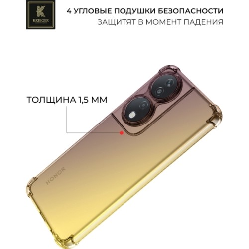 Силиконовый чехол для Honor X7b Krieger Mix 1.5мм противоударный Матово-золотой