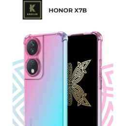 Силиконовый чехол для Honor X7b Krieger Mix 1.5мм противоударный Розово-зеленый