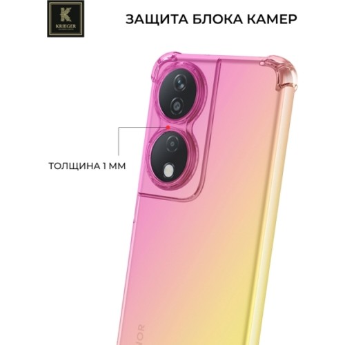 Силиконовый чехол для Honor X7b Krieger Mix 1.5мм противоударный Розово-золотой