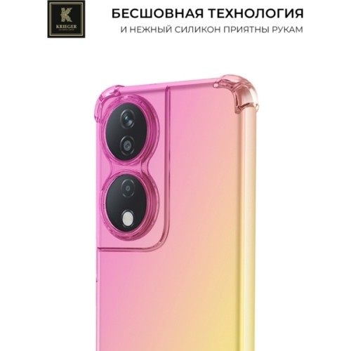 Силиконовый чехол для Honor X7b Krieger Mix 1.5мм противоударный Розово-золотой
