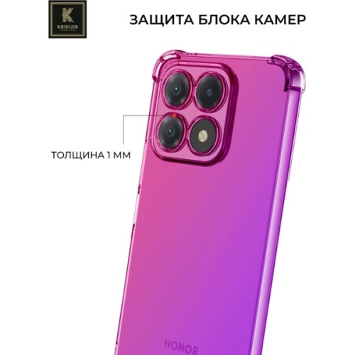 Силиконовый чехол для Honor X8b Krieger Mix 1.5мм противоударный Розово-фиолетовый