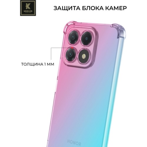 Силиконовый чехол для Honor X8b Krieger Mix 1.5мм противоударный Розово-зеленый