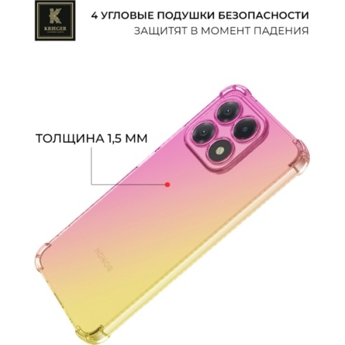 Силиконовый чехол для Honor X8b Krieger Mix 1.5мм противоударный Розово-золотой