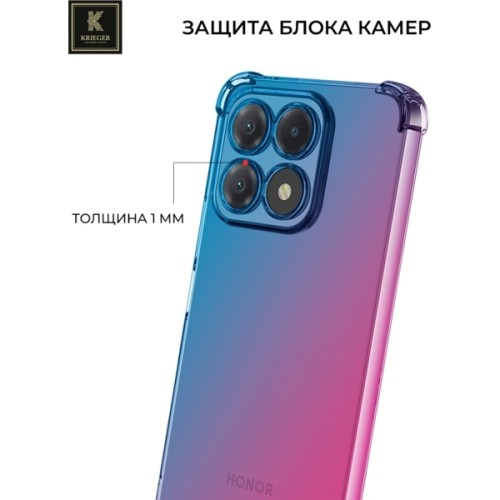 Силиконовый чехол для Honor X8b Krieger Mix 1.5мм противоударный Сине-розовый
