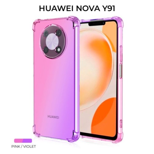 Силиконовый чехол для Huawei Nova Y91 Krieger Mix 1.5мм противоударный Розово-фиолетовый