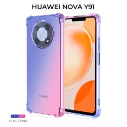 Силиконовый чехол для Huawei Nova Y91 Krieger Mix 1.5мм противоударный Сине-розовый