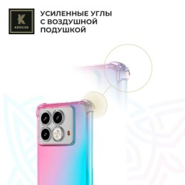 Силиконовый чехол для Infinix Note 40 Krieger Mix 1.5мм противоударный Розово-зеленый