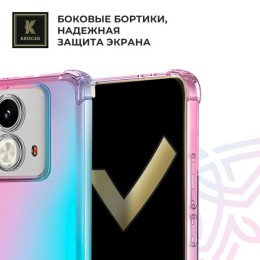 Силиконовый чехол для Infinix Note 40 Krieger Mix 1.5мм противоударный Розово-зеленый