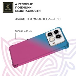 Силиконовый чехол для Infinix Note 40 Krieger Mix 1.5мм противоударный Сине-розовый