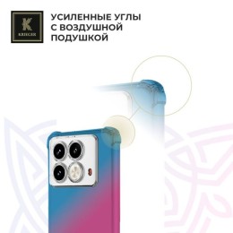 Силиконовый чехол для Infinix Note 40 Krieger Mix 1.5мм противоударный Сине-розовый