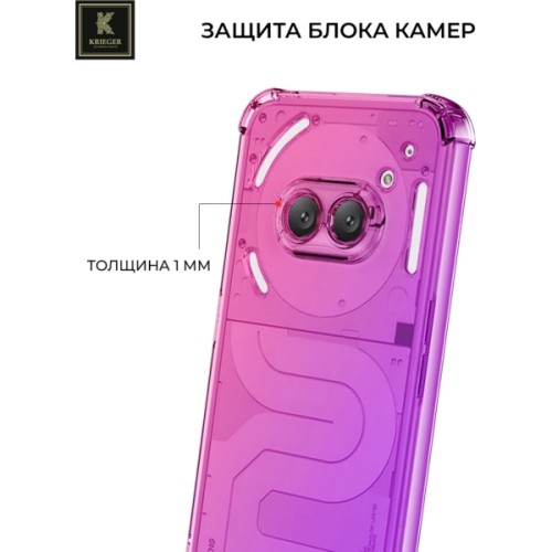 Силиконовый чехол для Nothing Phone (2a) Krieger Mix 1.5мм противоударный Розово-фиолетовый