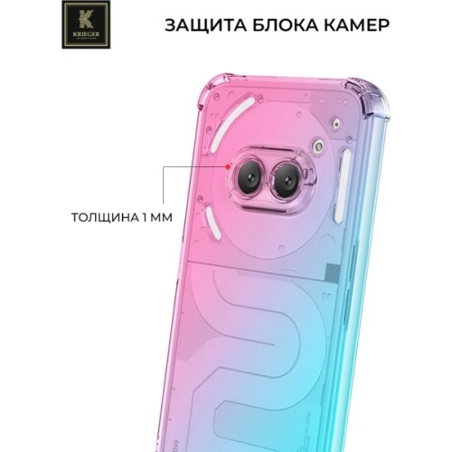 Силиконовый чехол для Nothing Phone (2a) Krieger Mix 1.5мм противоударный Розово-зеленый