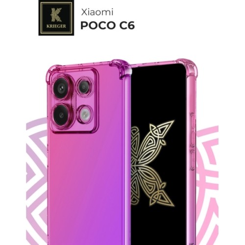 Силиконовый чехол для Xiaomi Poco X6 Krieger Mix 1.5мм противоударный Розово-фиолетовый