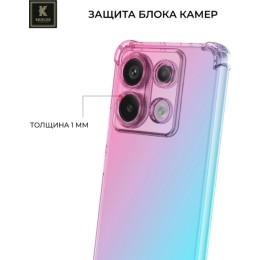 Силиконовый чехол для Xiaomi Poco X6 Krieger Mix 1.5мм противоударный Розово-зеленый