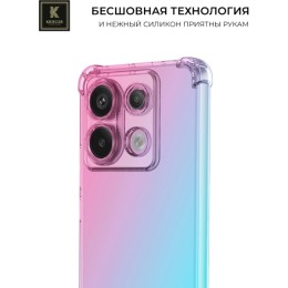 Силиконовый чехол для Xiaomi Poco X6 Krieger Mix 1.5мм противоударный Розово-зеленый